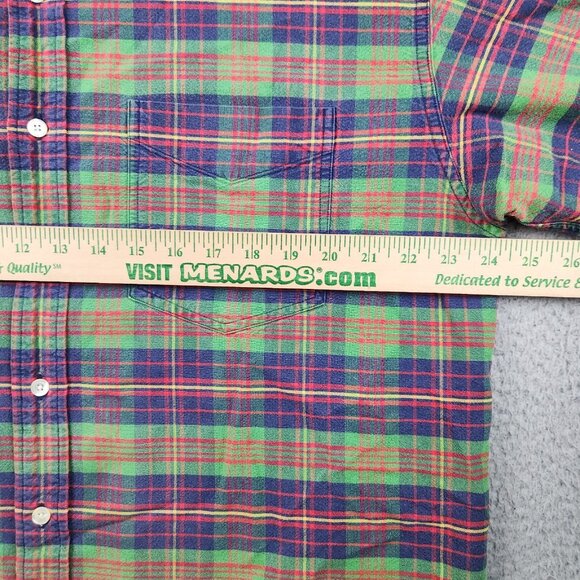 GAP Button Shirt Men's Extra Large Cabincore Cotton Green Red Blue Plaid Preppy - Picture 5 of 9